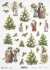 para Navidad, festivo, árbol de Navidad, adornos del árbol de Navidad, Santa Claus, velas en el árbol, paseos de invierno, Retro, Vintage, moda, vestido, vestidos, cilindro, invierno, mujer, hombre, paseo